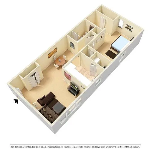 Floor plan 1 Bedroom/1 Bathroom