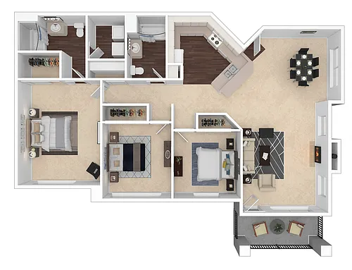 Floor plan 3x2 D1 - Renovated