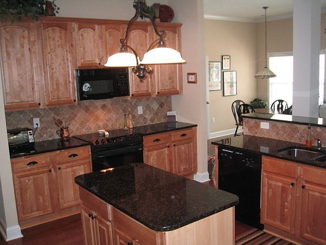 Granite Counters with Tile Backsplash