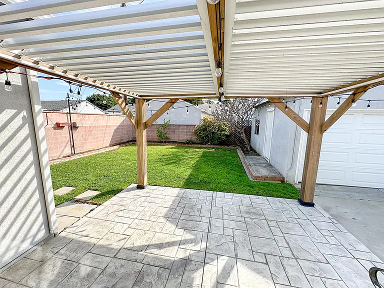 Patio with louvered cover