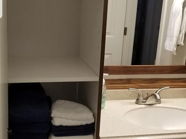 first floor bathroom storage closet.