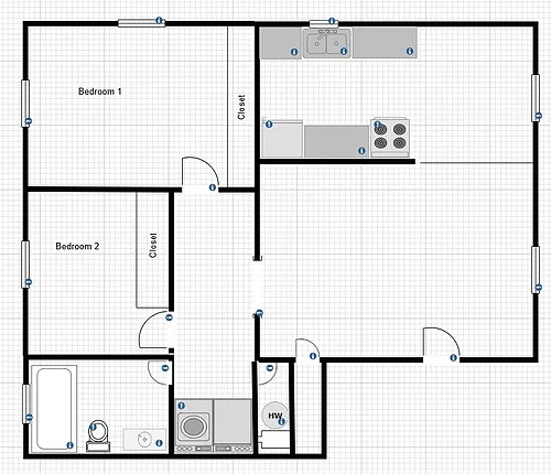 Floor plan Apartment - 4 Plex