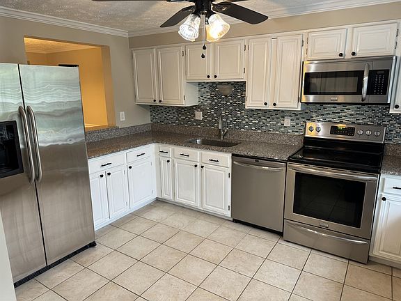 Kitchen with stainless steel appliances