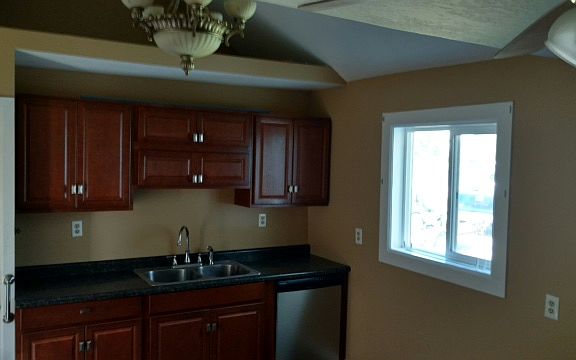 Kitchen, window views to ft