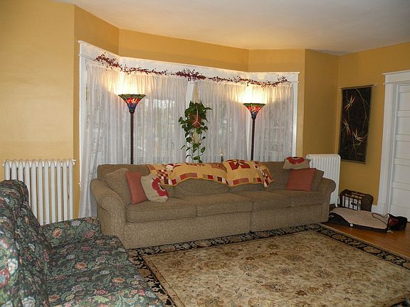 Living room with fireplace.