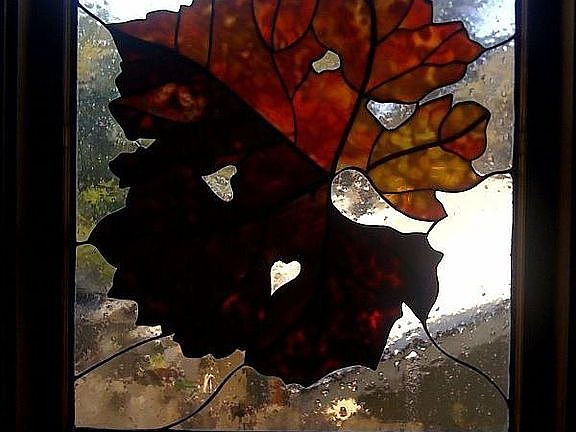 Stained glass on stairwell