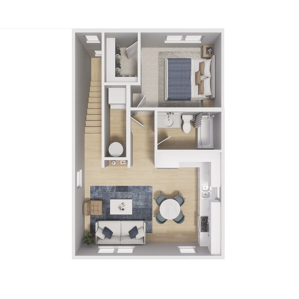 Floor plan 1x1 - 626 sqft - A2