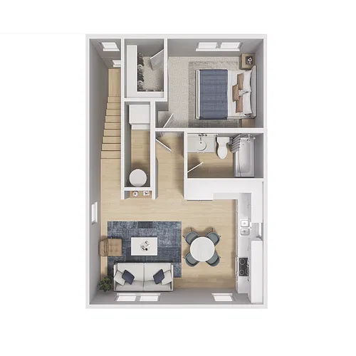Floor plan 1x1 - 626 sqft - A2