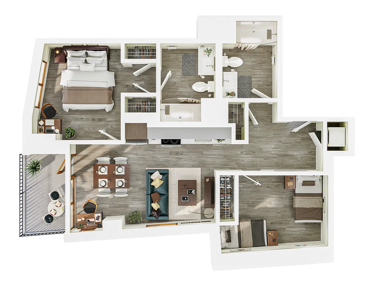 Floor plan 2 Bedroom B1