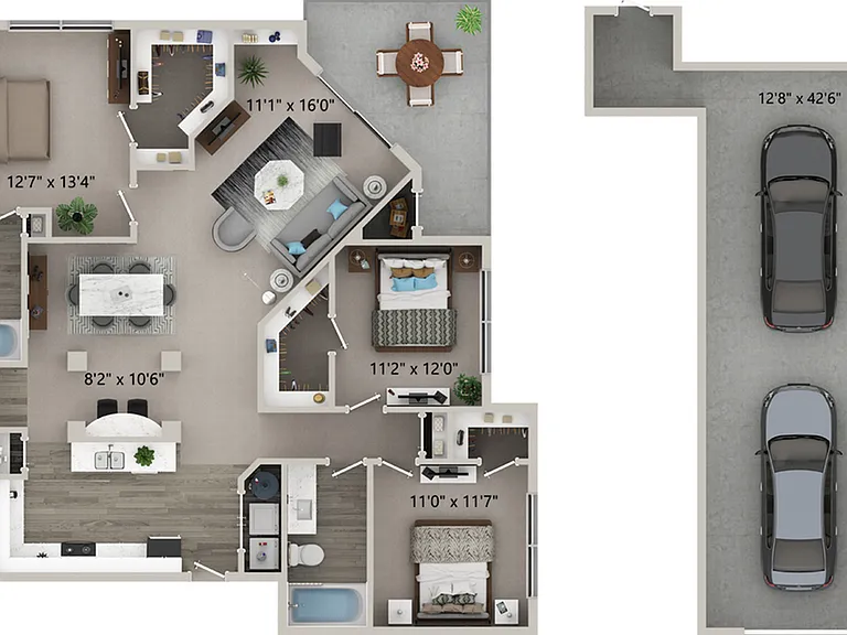 3x2 1460 sqft - C1 with garage 3x2 1460 sqft - C1 with garage