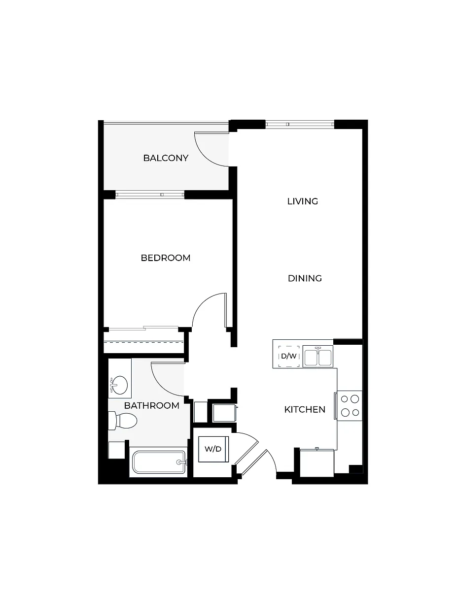 Floor plan One Bedroom A6