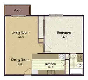 Floor plan 1 Bed AM