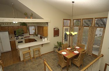 Overlooking the dining area