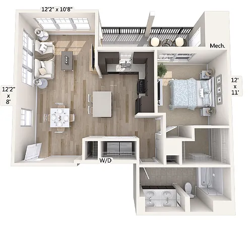 Floor plan a10-845sf-tub-black-4301
