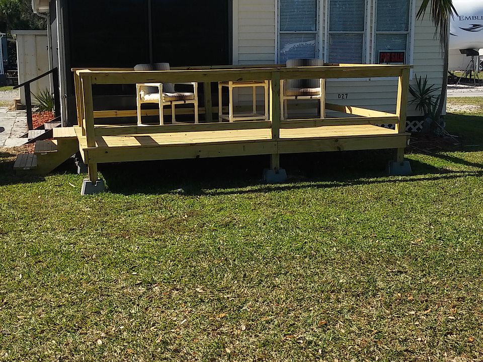 Deck with pond view