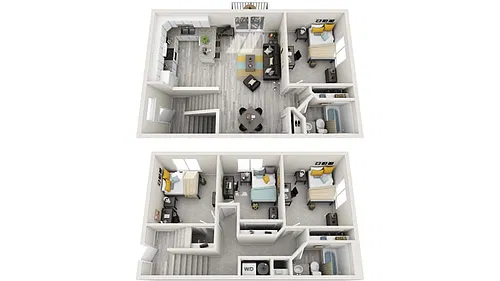 Floor plan 4x2 Townhome A - Station