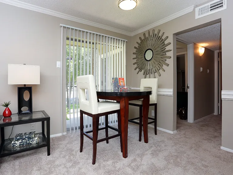 Dining space and living room with open floorplan layout