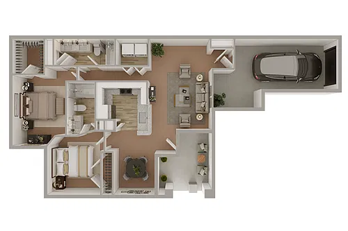 Floor plan 2 Bedroom 2 Bath