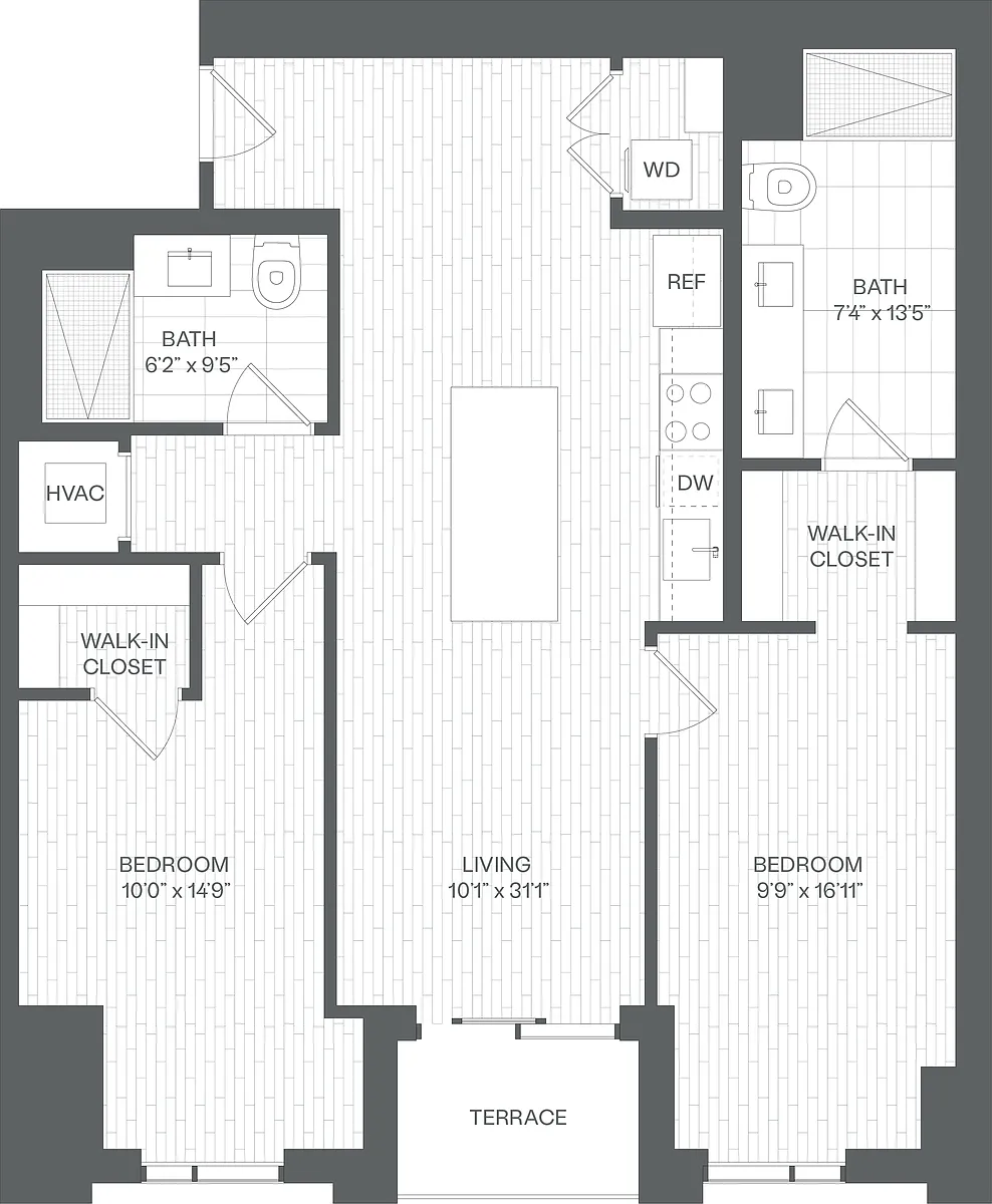 Floor plan 2 Bed/2 Bath-BD