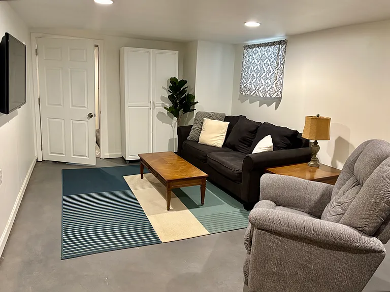 Partially finished basement flex space