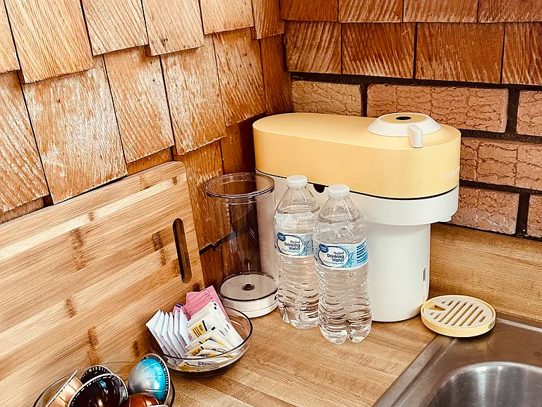 Includes color coordinating coffee maker!