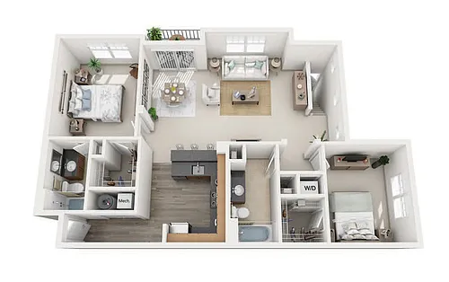 Floor plan C4 Two Bedroom Townhouse
