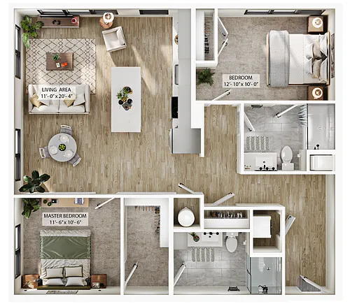Floor plan 2 Bed/2 Bath-B5