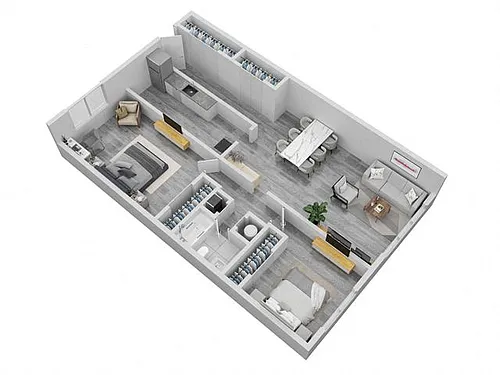 Floor plan 2 Bedroom 1 Bathroom
