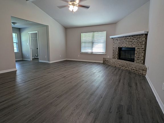 Large family room with wood burning fireplace