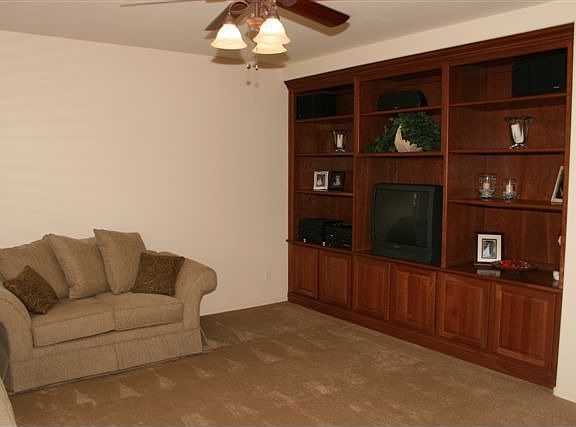 Built-in entertainment center/bookcae in family room!