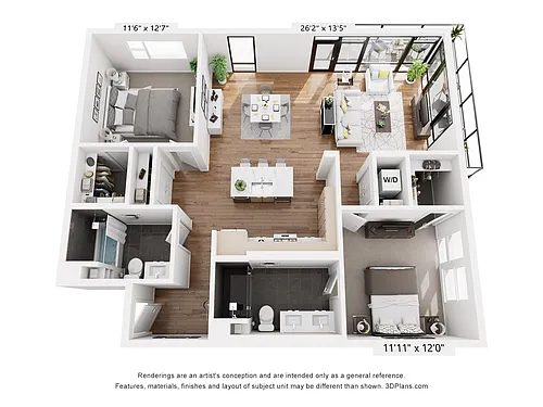 Floor plan 2X2 - 1240