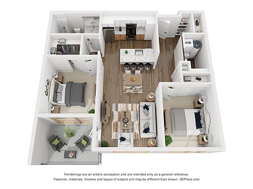 Floor plan 2 Bedroom 1 Bath