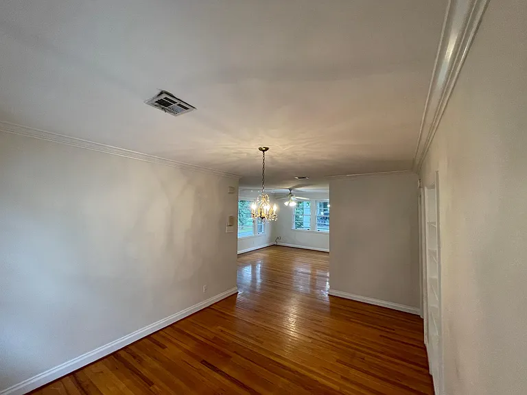 Dining room and living room.