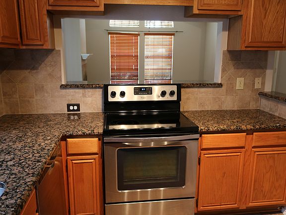 Kitchen opens to den