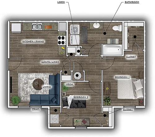 Floor plan 2 Bedrooms