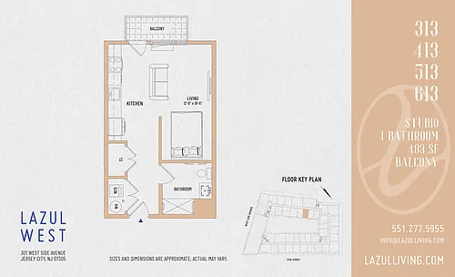 Floor plan Studio- 13 Line with Balcony