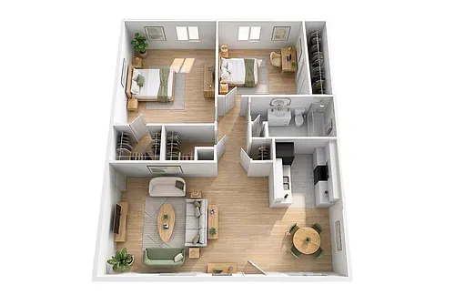 Floor plan RT106_I The Dwyer: 2 Bedroom 1 Bath