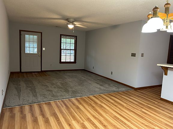 Front door and living room space