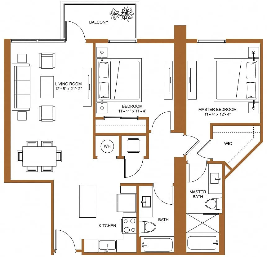 Floor plan 2 Bed/2 Bath-B5