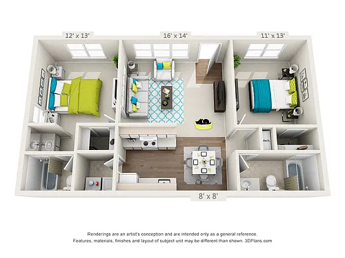 Floor plan 2x2 - Classic
