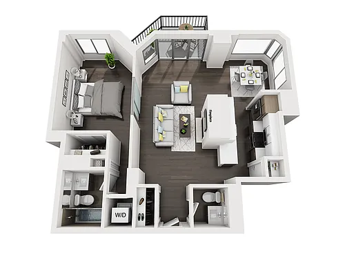 Floor plan One Bedroom A1.5C