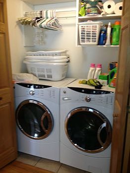 Having the laundry access on the main floor makes life so much easier.  There is no need to haul baskets of laundry up and down the stairs.  Just a few feet from the bedrooms.  