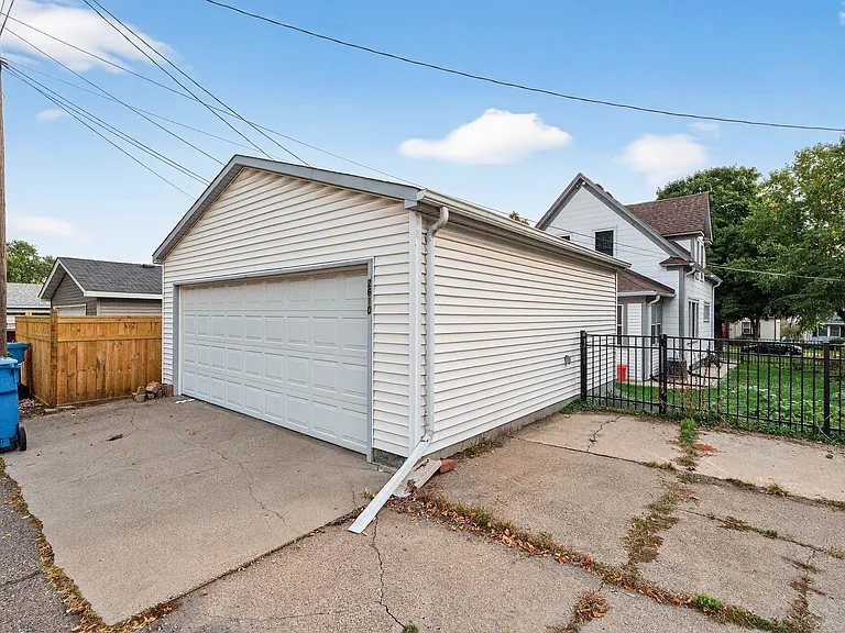 Detached Garage with off-street parking and extra storage.