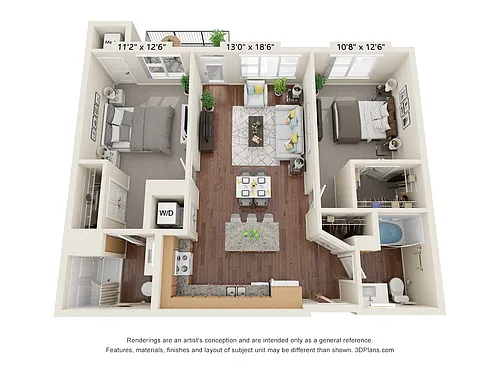 Floor plan Two Bedroom - A