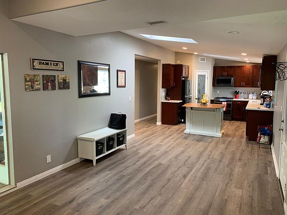 View from family/dining area into kitchen.