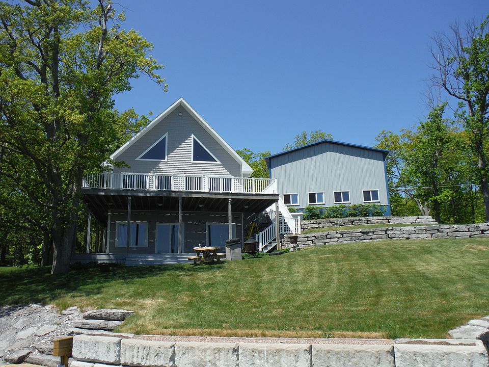 house and garage from dock