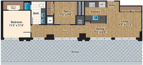 Floor plan Unit PH203 -J