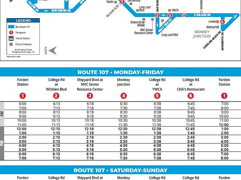 WILMINGTON WAVE ROUTE 107 BUS STOP 4MIN WALK FROM HOME