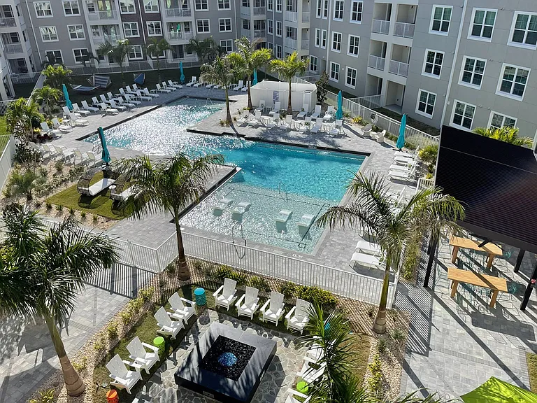 Enjoy our pool, outdoor living area, & firepit