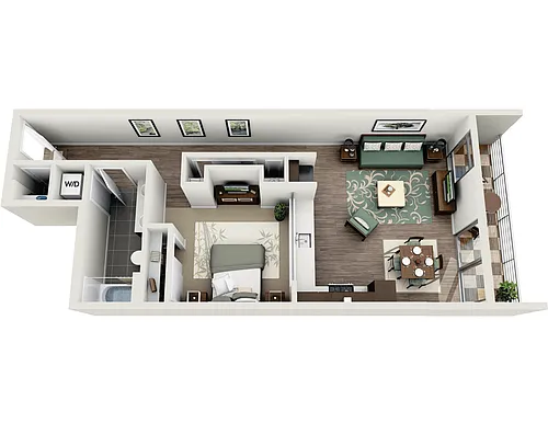 Floor plan 1 Bedroom - 797 sqft